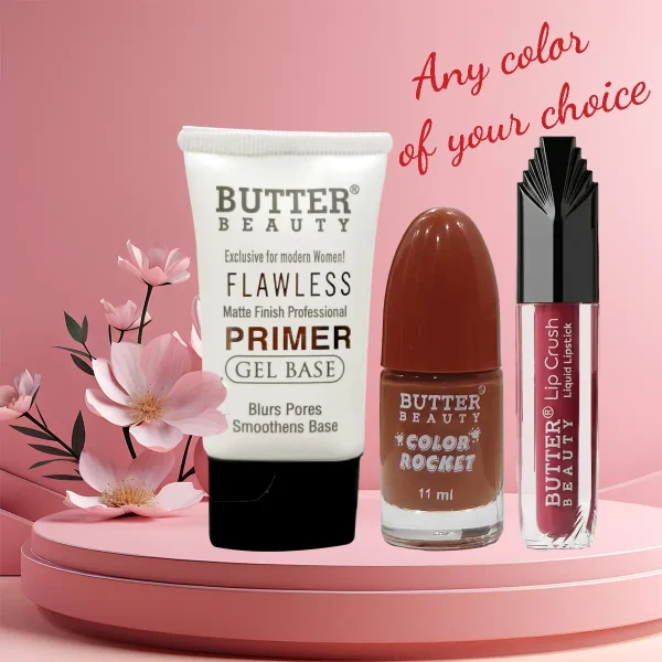 primer nail paint lip color combo